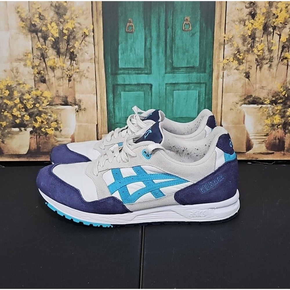ASICS GEL SAGA WHITE AQUARIUM 1193A095-103 MEN SHOES SIZE 9.5